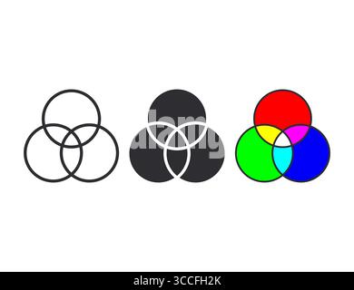 Venn diagram icon. Vector illustration. Stock Vector
