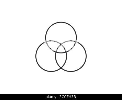 Venn diagram icon. Vector illustration. Stock Vector