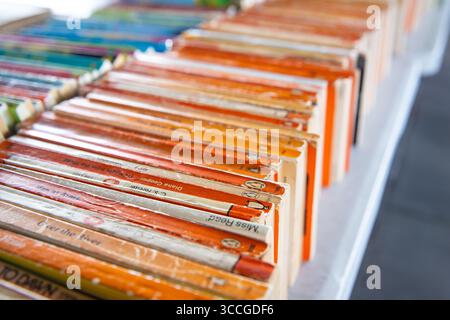 Row of old Penguin books Stock Photo
