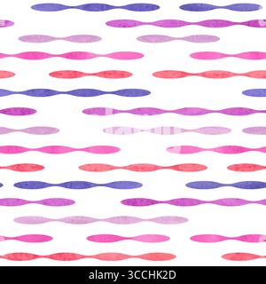 Watercolor horizontal stripes seamless pattern. Striped vector geometric background Stock Vector