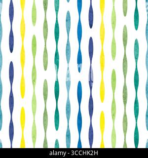 Vertical watercolor stripes seamless pattern. Striped vector geometric background Stock Vector