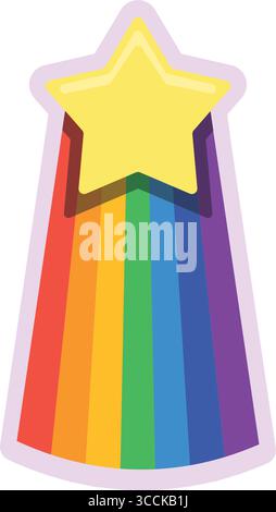 Rainbow shooting star design. Vector Stock Vector