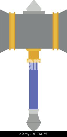 Medieval War Hammer Weapon. Vector Stock Vector