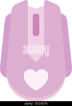 Pink Computer Mouse Icon. Vector Stock Vector