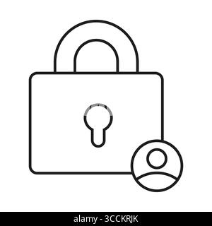 Secure password padlock. Locked user profile. Login security Vector. Private account icon. Stock Vector