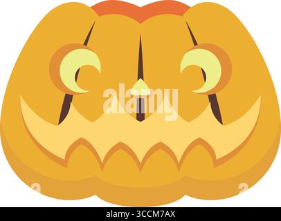 Dizzy spiral eyes pumpkin face. Vector Stock Vector