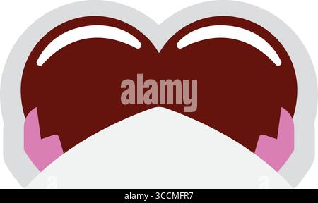 Heart chocolate sticker drizzle. Vector Stock Vector
