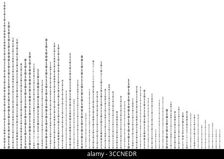 Abstract Binary Code Pattern of Ones and Zeros Matrix Digital Art with binary computer code. Stock Vector