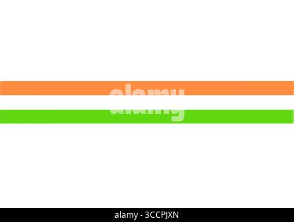 Minimalist Indian tricolor flag design with saffron and green stripes on white background, abstract patriotic background for Independence Day and Repu Stock Vector