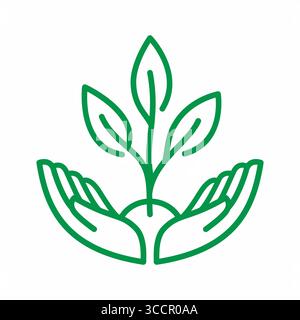 Logo Grow and Seedling Plant Nature Concept Agriculture Business Stock Vector