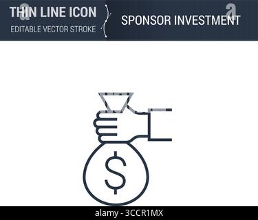 Receive money flat linear concept icon. Seamless peer to peer transfers ...