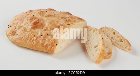 Black sesame bread isolated nature background with clipping path Stock Photo