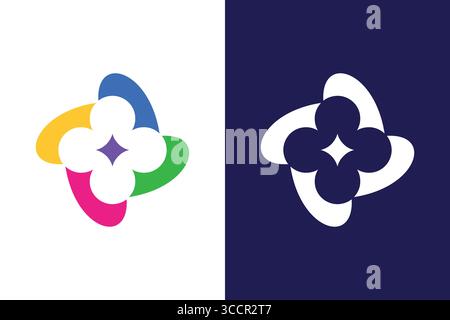 Intelligence Logo Abstract Shape Modern Minimalist Brand Identity Stock Vector