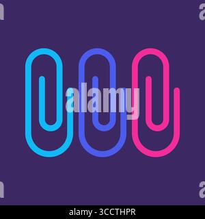 Bright Gradient Paperclip Vector Illustration Stock Vector