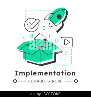 Implementation modern linear concept icon Stock Vector
