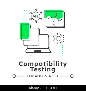 Compatibility testing modern linear concept icon Stock Vector