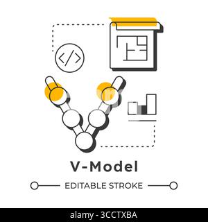V-model modern linear concept icon Stock Vector