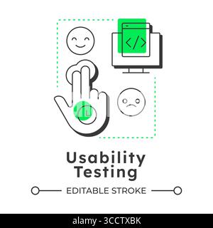 Usability testing modern linear concept icon Stock Vector