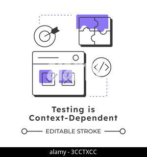 Testing is context-dependent modern linear concept icon Stock Vector