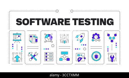 Software testing word concept isolated on white Stock Vector
