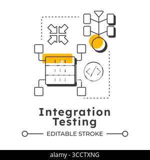 Integration testing modern linear concept icon Stock Vector