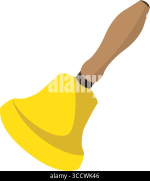 School Lesson Bell Flat Icon Stock Vector