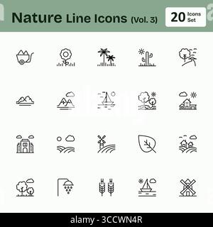 Nature Line Icons (Vol. 2) Stock Vector