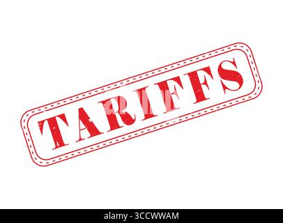 A Tariffs Rubber Stamp Seal with an Outline Stock Vector