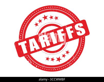 A Tariffs Rubber Stamp Seal with a Dotted Circle Stock Vector