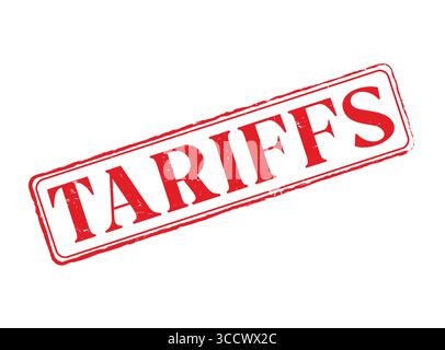 A Tariffs Rubber Stamp Seal with an Outline and Text Stock Vector