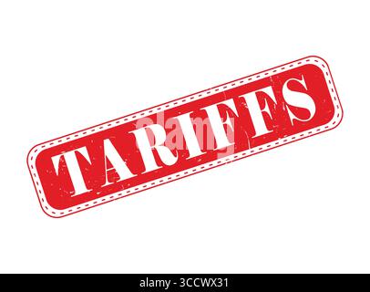 A Tariffs Rubber Stamp Seal on a Bar Stock Vector