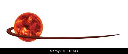 The red sun globe symbol. Stock Vector