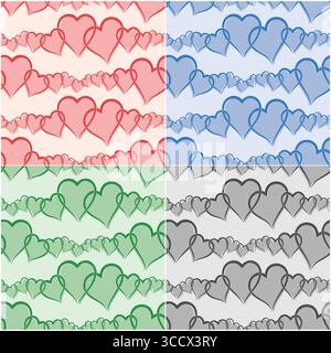 The sets seamless backgrounds with hearts. Stock Vector
