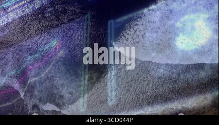 Displaying luminous formation drifting on digital art, with swirling fractal filaments, copy space Stock Photo