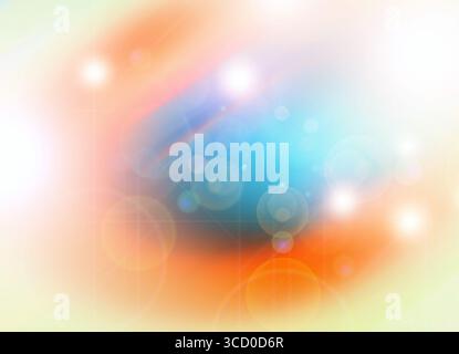 blue orange background with flash effect. gradient, bokeh. Blurred abstract shapes. Stock Photo