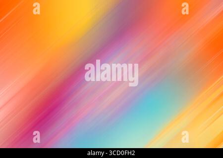 Bright rainbow orange blue gradient background. Various diagonal stripes, blurred Stock Photo