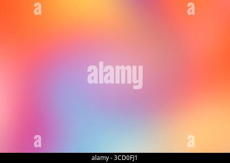 Bright rainbow orange blue gradient background. Various abstract spots. Stock Photo