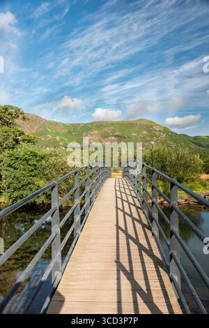 Footbridge over Derwent Water, Lake District Stock Photo