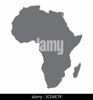 Africa silhouette map isolated on white background Stock Vector