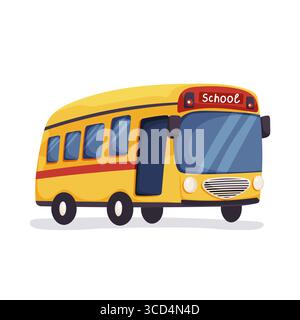 Classic yellow school bus ready for students Stock Vector