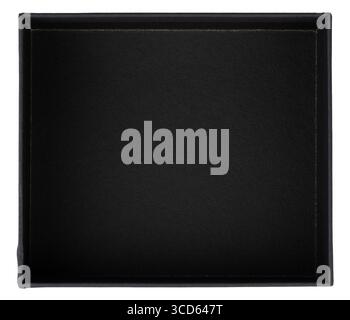 Open black paper box bottom isolated on white studio background Stock Photo