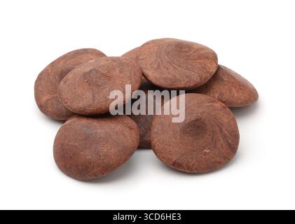 Group of natural handmade hot chocolate callets isolated on white Stock Photo