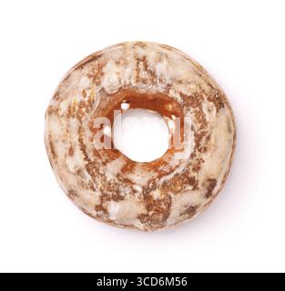 Top view of glazed ginger ring isolated on white Stock Photo