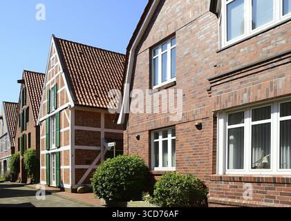 Historical Buildings in the Town Otterndorf, Lower Saxony, Germany. Historische Bauwerke in der Altstadt von Otterndorf, Niedersachsen, Deutschland Stock Photo