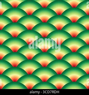 Seamless pattern with chinese fish scales. Colored vector background. Stock Vector