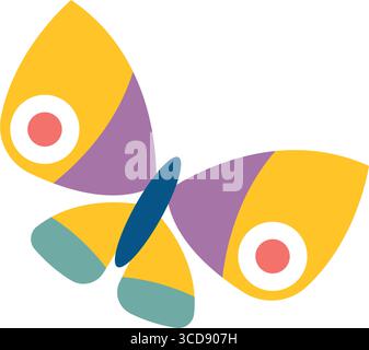 Butterfly colorful wings geometric. Vector Stock Vector