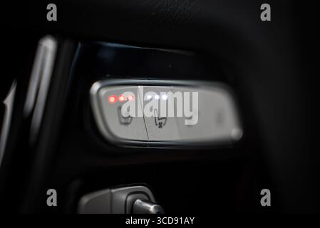 Close Up of Seat Adjustment and Climate Controls in Luxury Vehicle Stock Photo