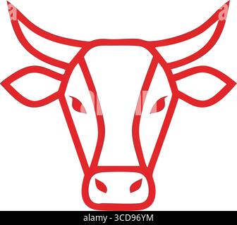 cow head lines simple logo design vector icon symbol graphic ...