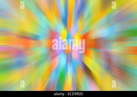 Abstract radial blur zoom in Vivid, Colorful tones. Stock Photo