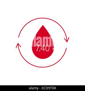 Ph blood icon. Human blood drop symbol. Medical Flat Vector illustration Stock Vector
